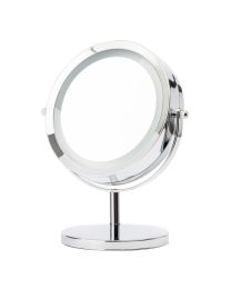 Portable Magnifying Mirror Table Lamp - Chrome