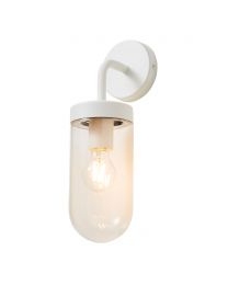 Reeth Outdoor Industrial Style Curved Arm Wall Light - Ivory