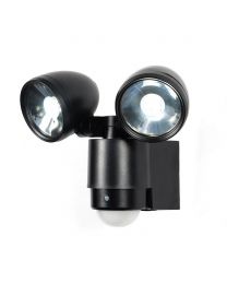 Sirocco 2 Light LED Security Spotlight with PIR Sensor - Black