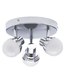 Milan Bathroom LED Spotlight Plate with 3 Adjustable Mini Globe Heads - Chrome