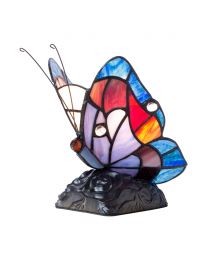 Tiffany by Tiff 1 Light Butterfly Table Lamp - Blue and Black
