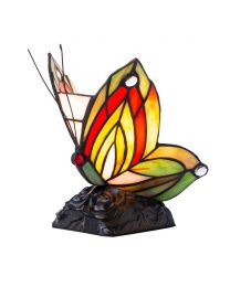 Tiffany by Tiff 1 Light Butterfly Table Lamp - Red and Black