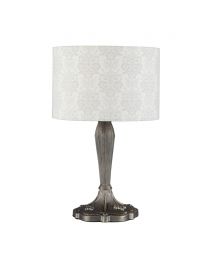 Tiffany Style Table Lamp with Grey Shade - Antique Brass