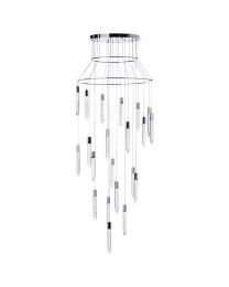 Visconte Krypto-Lampada 21 Light Round Ceiling Pendant - Chrome