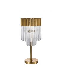 Visconte Cascata 3 Light Prism Table Lamp - Satin Brass