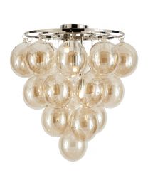 Visconte Maiori Large Flush Ceiling Light with Champagne Shades