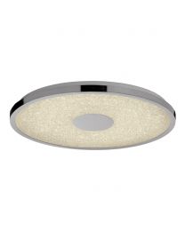 Visconte Spirale Flush 48cm LED Remote Control Ceiling Light - Chrome