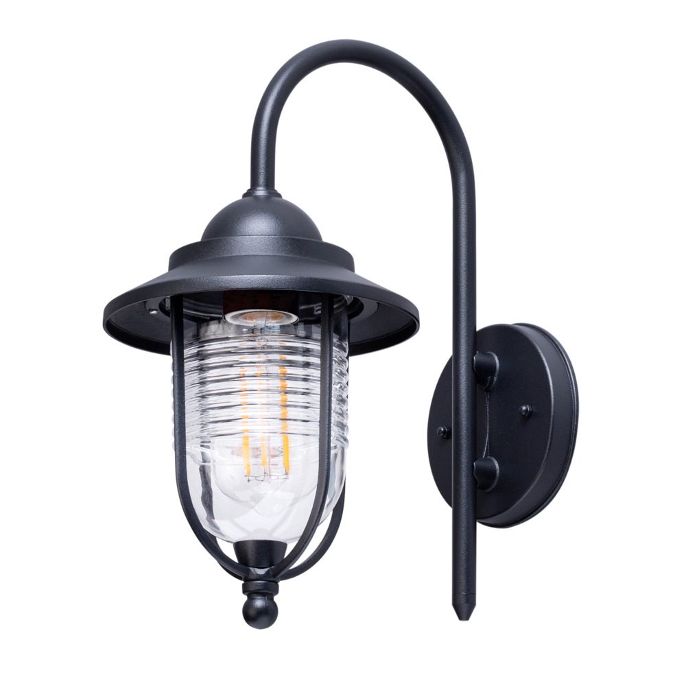 Ellen Outdoor Fishermans Style Wall Light - Black