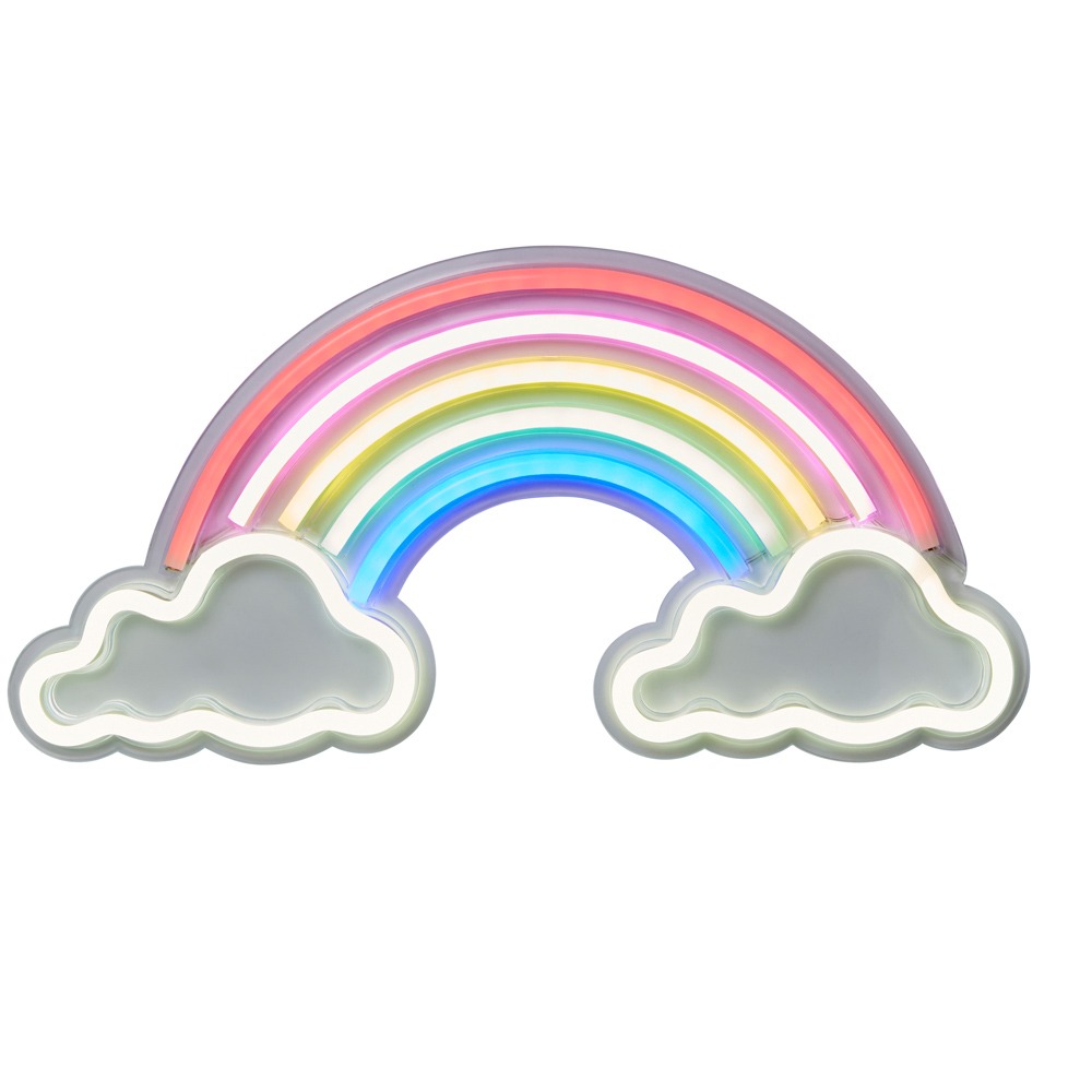 Glow Rainbow And Cloud Neon Wall Light - White