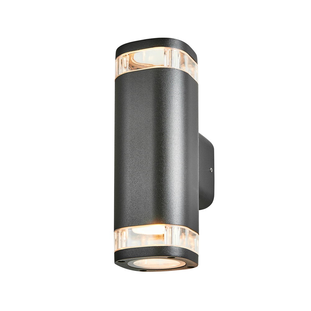 Ovat 2 Light Up & Down Outdoor Wall Light - Black