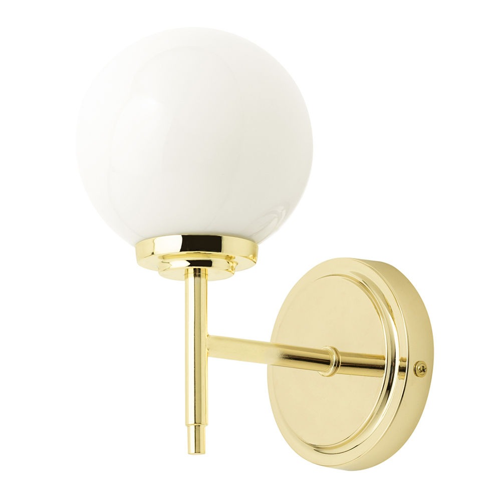 Preston 1 Light Bathroom Globe Wall Light - Brass