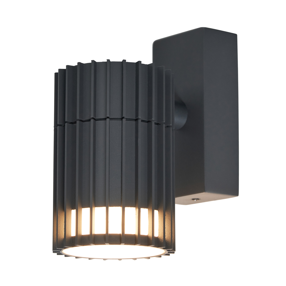 Veda 1 Light Outdoor Fixed Down Wall Light - Anthracite