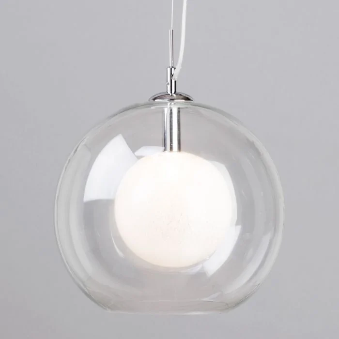 Clear Glass Bell Drop Pendant Cartoon 1 Light White Hanging Light